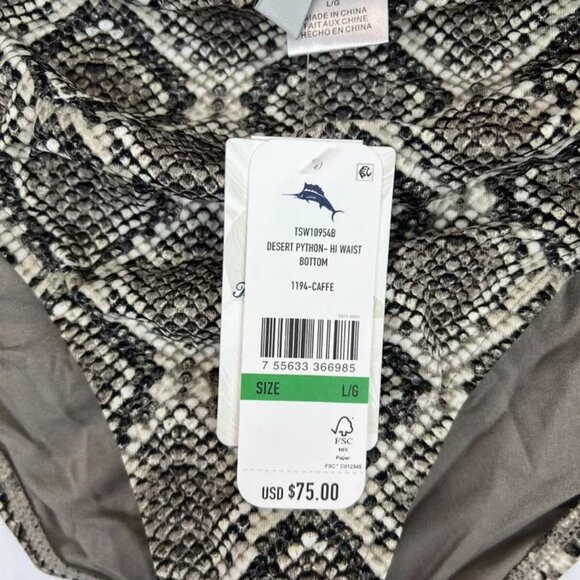 Tommy Bahama Women’s High Waist Snake Print Bikini Bottom Brief Size Large - Picture 3 of 3
